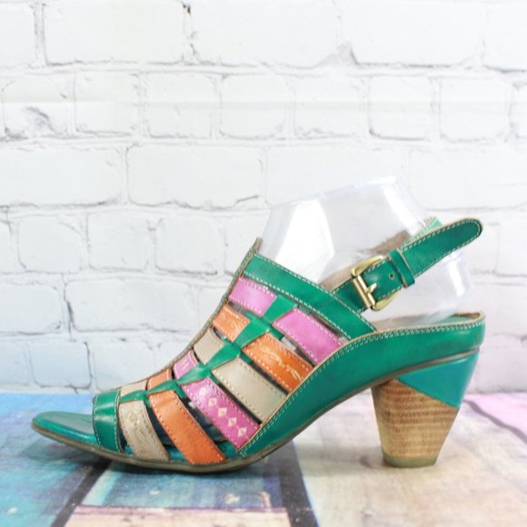 Corkys Shoes - Elite by Corkys St. Francis Multicolor Hand-Painted Slingback Sandals Size 9
